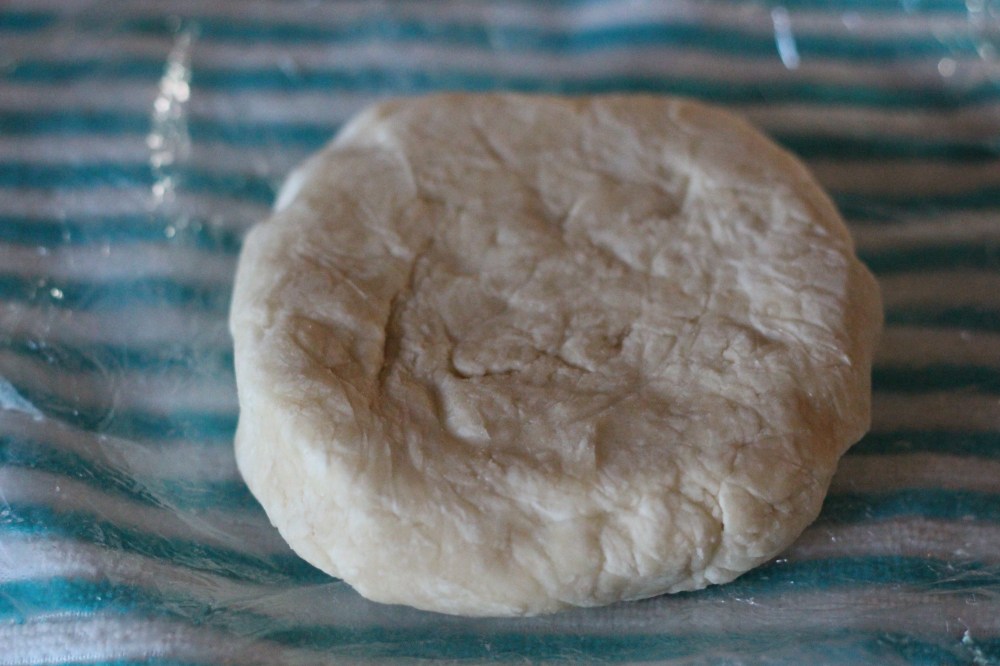 Pastry dough is getting wrapped up for the fridge