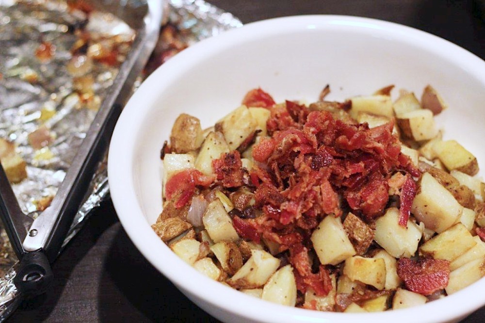 Roasted Potatoes, Onions & Bacon
