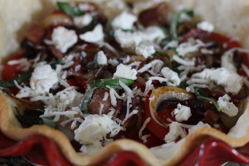 Goat Cheese Tomato Pie Layering